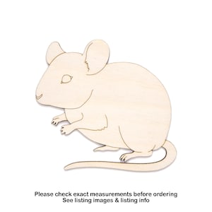 Mouse Detail Wood Cutout-Rodents-Various Sizes-DIY Crafts-Paintable Mouse-Mice Cutout-Unfinished Wood-Cute Mouse Decor-Wildlife Crafts