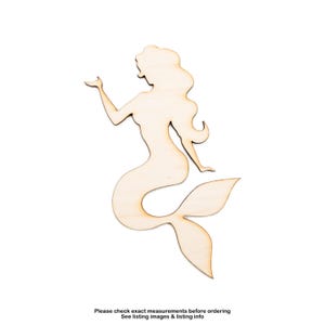 Mermaid Sitting Blank Wood Cutout-Mermaid Wood Decor-Various Sizes-DIY Crafts-Mermaid Theme Decor-Mythical Sea Creatures-Cute Mermaid