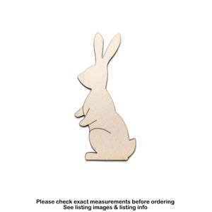 Rabbit Standing Wood Cutout - Laser Cut Unfinished Craft Shape - Multiple Sizes