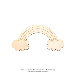 Arc-en-ciel avec nuages-détails en bois-décor de conte de fées-découpe laser arc-en-ciel-différentes tailles-bricolage-nuage paysage-arches-découpes de décor de ciel