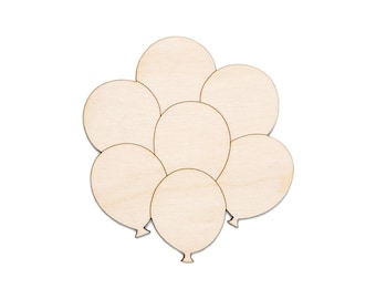 Balloon Bunch Wood Cutout - Laser Cut Unfinished Craft Shape - Multiple Sizes