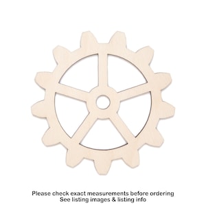 Gear 13 Tooth Wood Cutout-Chunky Teeth-Various Sizes-DIY Crafts-Steampunk Crafts-Robotic Decor-Home Mechanical Decor-Cogs-Steampunk Gear
