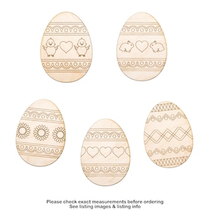 Decorative Easter Eggs-Wood Cutout-Detailed Egg Designs-Five Design Options-Various Sizes-Easter Egg Decor-Intricate Line Etch Designs