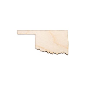 Oklahoma State Wood Cutout-Decoração de madeira do estado-Vários tamanhos-Decoração de geografia-Decoração de estados dos EUA-Recortes de estados individuais-Decoração de casa de estados de madeira