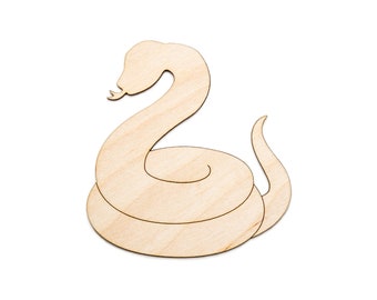 Coiled Snake-Blank Wood Cutout-Snakes And Reptiles Theme Decor-Varie dimensioni-Fai da te-Artigianato fai-Da-te Legno Decor-Wildlife Decor-Reptile Cutouts