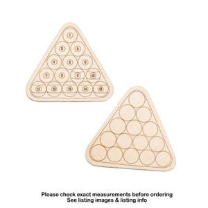 Pool Balls In Triangle Wood Cutout - Laser Cut Unfinished Craft Shape - Multiple Sizes