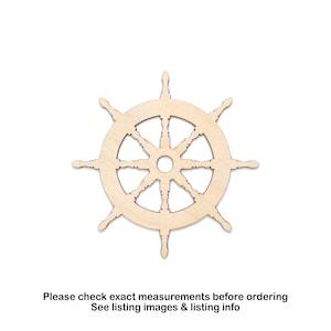 Ship Wheel Blank Wood Cutout - Laser Cut Unfinished Craft Shape - Multiple Sizes