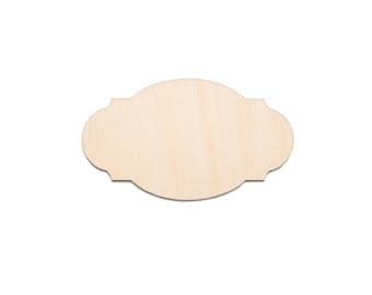 Placa oval retrô recortada em madeira - Corte a laser, formato artesanal sem acabamento - Vários tamanhos