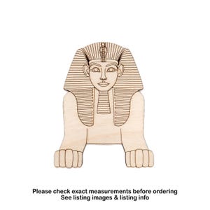 Sphinx égyptien détail complet en bois découpé-tête de pharaon-thème Egypte ancienne décoration en bois-différentes tailles-décor histoire-Art égyptien, décoration en bois