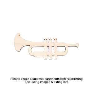 Trumpet Blank Wood Cutout-Musical Instruments Decor-Various Sizes-DIY Crafts-Musician Decor-Trumpet Player Decor-Jazz Decor-Music Theme