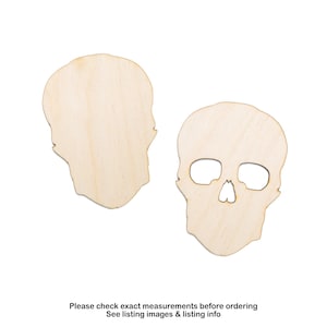Schedel blanco houten uitsparing spookachtig decor-schedelpaneel-twee ontwerpoptie-verschillende maten-onafgewerkt hout-doe-het-zelf-handwerk-schedels en botten-anatomische sneden