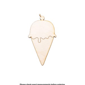 Cute Ice Cream With Cherry Wood Cutout-Dessert Theme Decor-Various Sizes-DIY Crafts-Ice Cream Party Crafts-Ice Cream Wood Embellishments