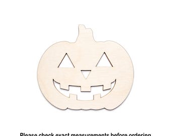 Jack O' Lantern Short Stump Blank Wood Cutout - Laser Cut Unfinished Craft Shape - Multiple Sizes