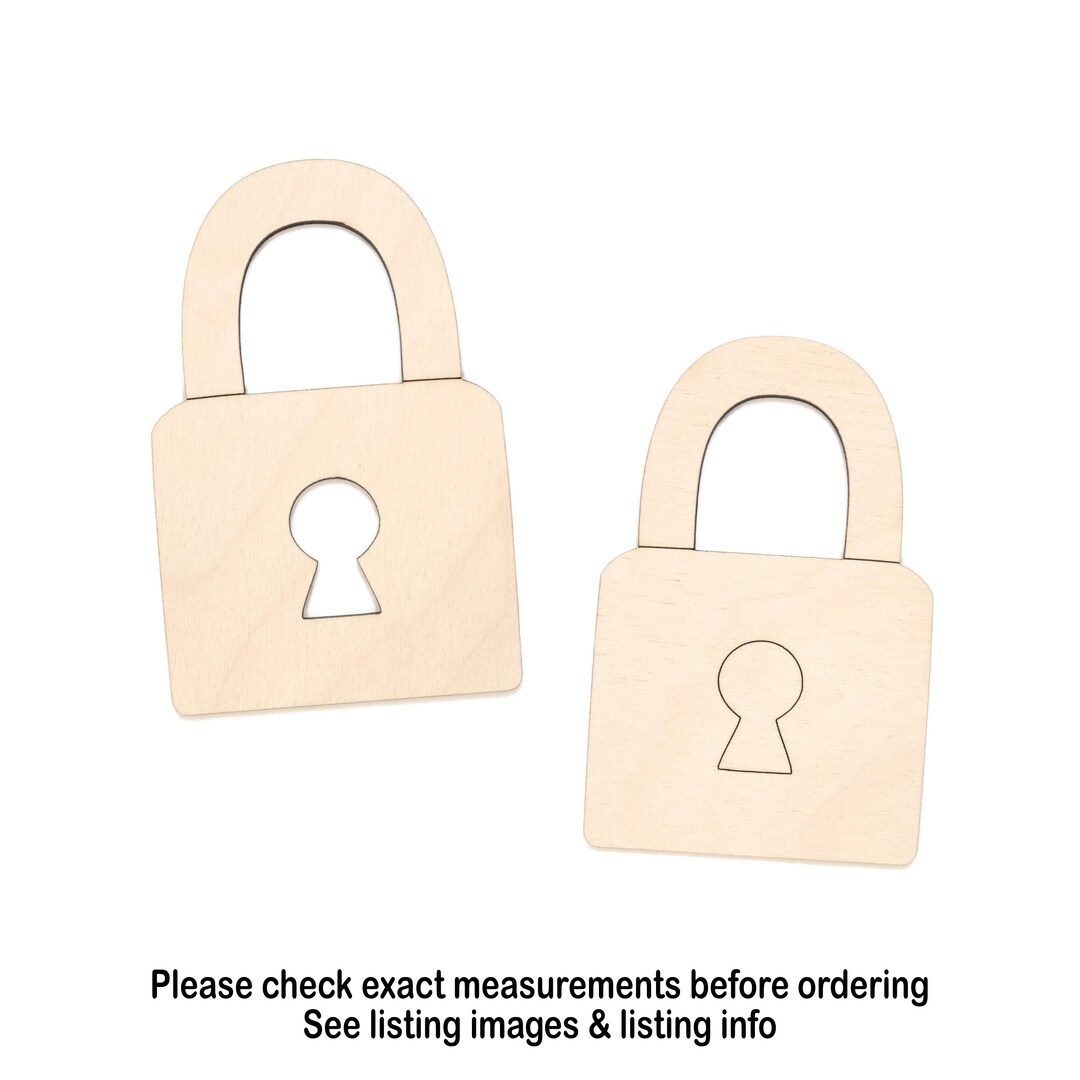 Lock Wood Cutout - Laser Cut Unfinished Craft Shape - Multiple Sizes - Etsy
