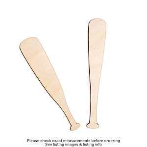 Baseball Bat-Two Design Options-Wood Cutout-Sports Theme Wood Decor-Various Sizes-DIY Sports Crafts-Cartoon Style Bat-Game Theme Decor