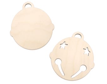 Jingle Bell Blank Wood Cutout - Laser Cut Unfinished Craft Shape - Multiple Sizes