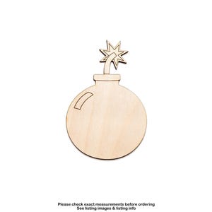 Cartoon Bombe-Holz Ausschnitt-Karikatur Stil Bombe Holz Dekor-Unfertige Holz Bombe-Verschiedene Größen-DIY Handwerk-Karikatur Stil Holz Dekor Bild 1