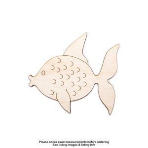 Angel Fish Detailed Wood Cutout - Laser Cut Unfinished Craft Shape - Multiple Sizes