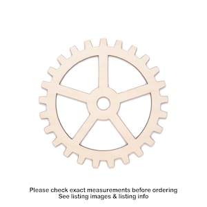 Basic Gear Design-Wood Cutout-Steampunk Gears-Mechanical Wood Decor-Various Sizes-DIY Crafts-Wasteland Decor-Industrial Decor-Robotic Gears