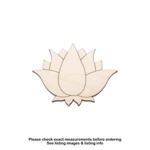 Lotus Flower -Detail Wood Cutout-Pond Plants And Flower Decor-Various Sizes-DIY Crafts-Unfinished Wood Cuts-Laser Cut Lotus-Aquatic Plants