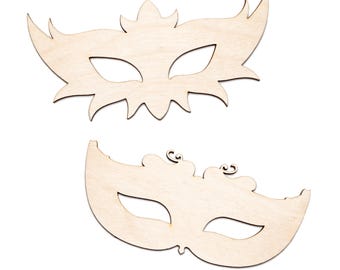 Masquerade Eye Mask Blank Wood Cutout - Laser Cut Unfinished Craft Shape - Multiple Sizes