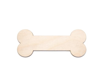 Dog Bone Wood Cutout - Laser Cut Unfinished Craft Shape - Multiple Sizes