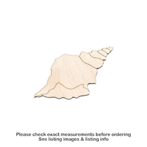 Conch Shell Wood Cutout-Detail-Sea Shells-Beach Theme Decor-Various Sizes-DIY Crafts-Unfinished Wood-Ocean Creatures-Shell Embellishments