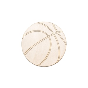 Basketball Wood Cutout - Laser Cut Unfinished Craft Shape - Multiple Sizes