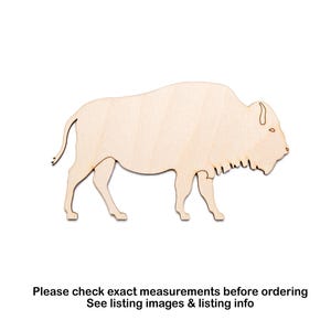 Bison Wood Cutout - Laser Cut Unfinished Craft Shape - Multiple Sizes