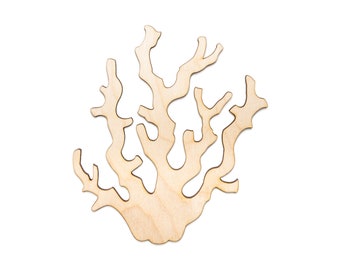 Coral-Wood Cutout-Ocean Plants And Coral Wood Decor-Various Sizes-DIY Crafts-Aquatic Life Theme Decor-Ocean Wood Accents-Coral Wood Shape