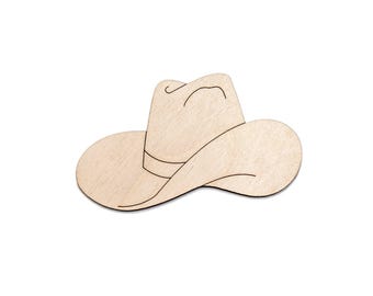 Cowboy Hat-Side view-Wood Cutout-Western And Country Decor-Various Sizes-DIY Crafts-Unfinished Wood-Cowgirl Hat-Wild West-Embellishments
