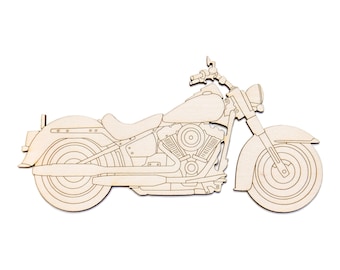 Ritaglio in legno di motocicletta - Dettagli - Decorazioni a tema per veicoli - Decorazioni per motociclisti - Varie dimensioni - Artigianato fai da te - Artigianato con pittura a linee - Decorazioni per motociclisti - Motociclette