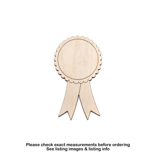 Award Ribbon-Wood Cutout-Winner Decor-Trophy-Various Sizes-DIY Crafts-Unfinished Wood-Party Favors-School Ribbons-Announcement Wood Ribbon