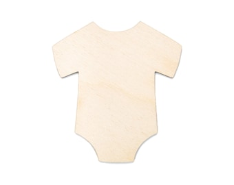 Baby Bodysuit Blank Wood Cutout - Laser Cut Unfinished Craft Shape - Multiple Sizes