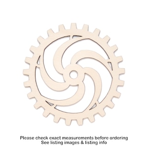 Spiral Gear Wood Cutout-Cogs And Gears Decor-Various Sizes-DIY Crafts-Steampunk Decor-Geometric Designs-Mechanical Gear Decor-Machinery Cog