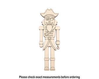 Nutcracker Pirate Wood Cutout - Laser Cut Unfinished Craft Shape - Multiple Sizes