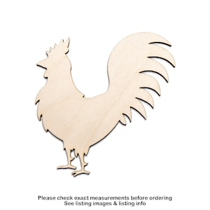 Rooster-Blank Wood Cutout-Farm Animals Decor-Rooster Shape-Various Sizes-DIY Crafts-Unfinished Wood-Laser Cut Rooster-Farm House Wood Decor