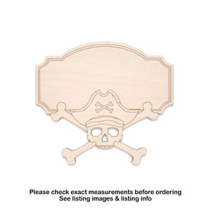 Pirate Sign With Skull And Crossbones-Wood Cutout-DIY Sign Decor-Various Sizes-Room Decor-Pirate Theme Accessories-Nautical Wood Accents