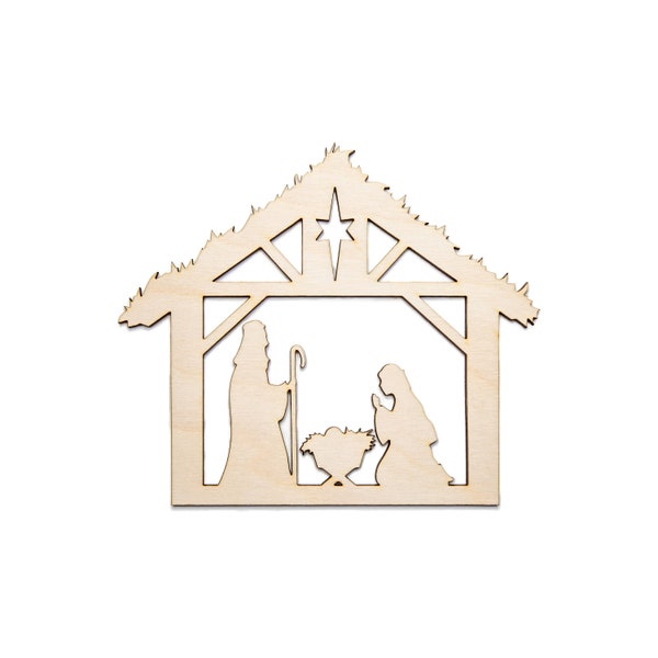Nativity Scene-Wood Cutout-Religious Wood Decor-Holiday Wood Decor-Various Sizes-DIY Crafts-Christmas Crib Scene-Holiday Home Wood Decor