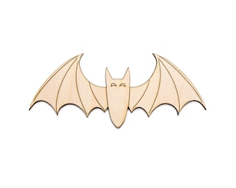 Bat Wood Cutout - Laser Cut Unfinished Craft Shape - Multiple Sizes
