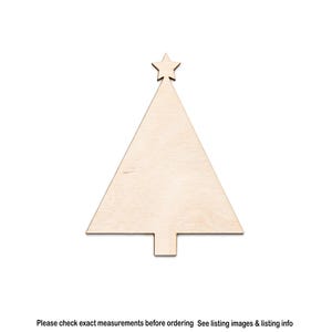 Triangle Tree With Star Wood Cutout-Holiday Wood Decor-Christmas Tree-Holiday Crafts-Various Sizes-DIY Crafts And Projects-Trees And Stars