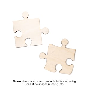 Puzzle Piece-Wood Cutout-Two Design Options-Puzzle Piece Decor-DIY Crafts-Various Sizes-Connection Piece-Unfinished Wood-Shapes-Game Pieces