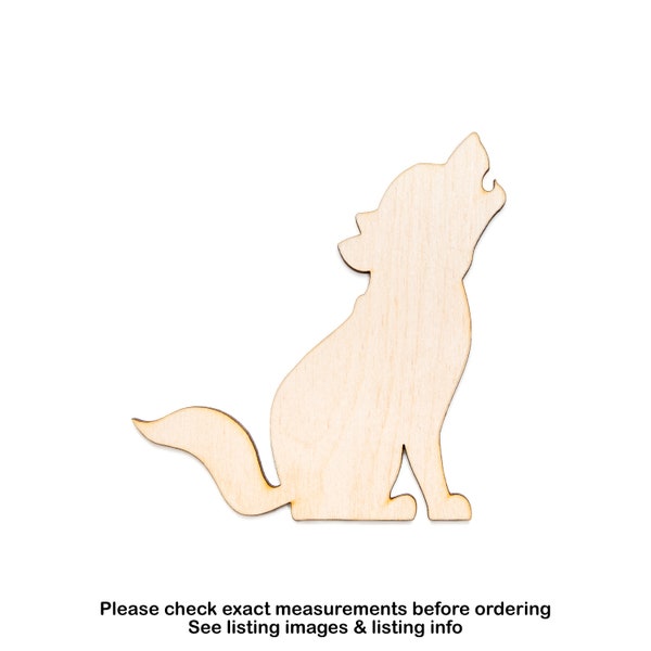 Baby Howling Wolf-Blank Wood Cutout-Cute Baby Animal Decor-Wolf Pup Wood Shape-Various Sizes-DIY Crafts-Wolf Pack Decor-Kids & Nursery Decor
