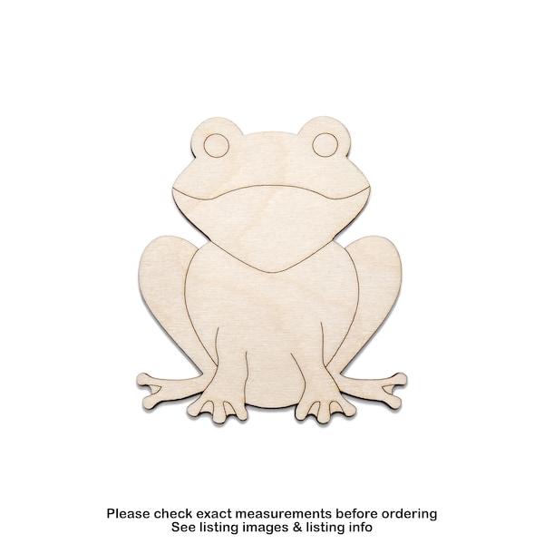 Frog Cute-Wood Cutout-Cute Frog Decor-Amphibian Creatures-Various Sizes-DIY Crafts-Unfinished Wood-Swamp Theme Decor-River Animals-Spring