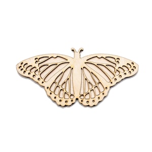 Figura de madera de mariposa monarca de dos capas - Corte láser, forma artesanal sin acabado - Varios tamaños