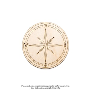 Round Compass-Detail Wood Cutout-Nautical Theme Wood Decor-Navigation Designs-Various Sizes-Traveling Theme Decor-Explorer Wood Accents