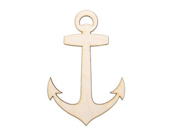 Anchor Blank Wood Cutout - Laser Cut Unfinished Craft Shape - Multiple Sizes