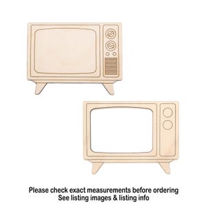 Retro TV With Feet Wood Cutout - Laser Cut Unfinished Craft Shape - Multiple Sizes