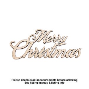 Scritta "Buon Natale" in legno - Sagoma in legno non rifinita, tagliata al laser - Diverse dimensioni