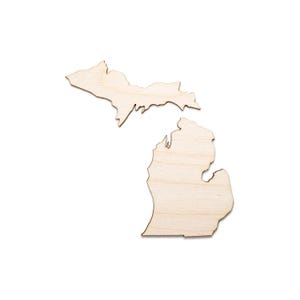 Michigan State-Recorte de madeira em branco-Decoração de madeira do estado de origem-Estados individuais dos EUA-Vários tamanhos-Artesanato e projetos DIY-Decoração de mapas-Inacabado